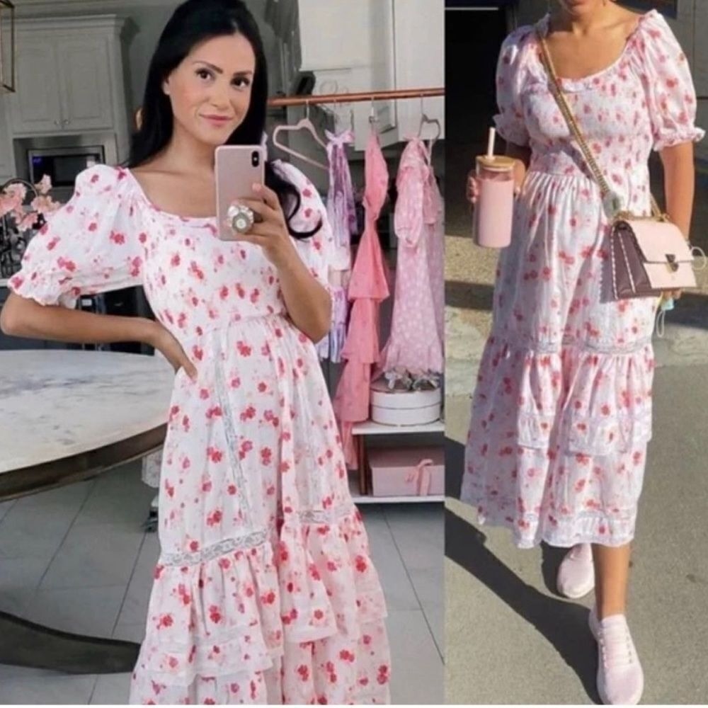 LoveShackFancy x Target Cosette Floral Smocked Midi Dress XXS